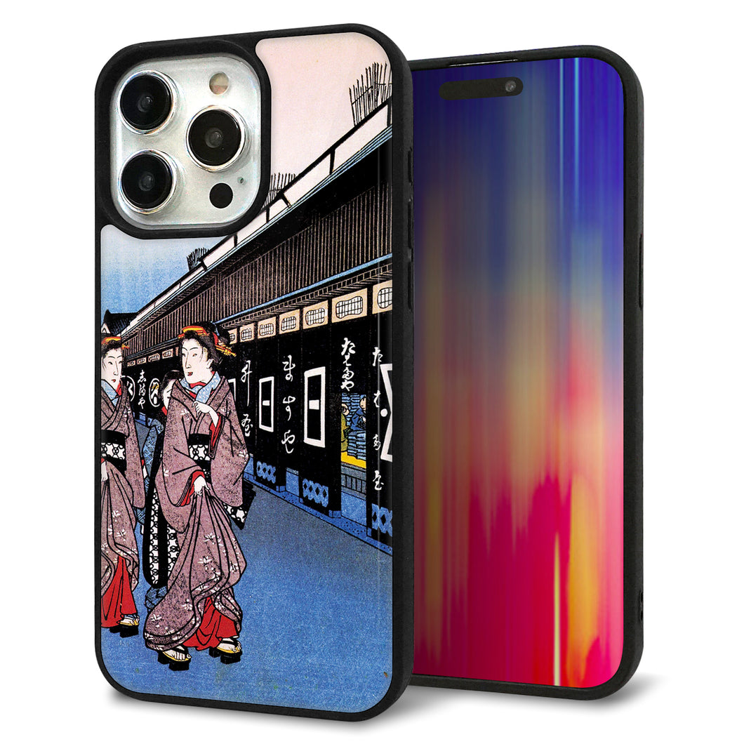 iPhone15 Pro Max 強化ガラス&TPUスマホケース ガラプリ【MA966 花魁 B】