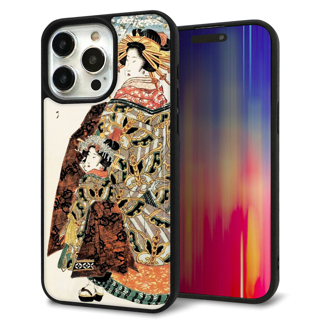 iPhone15 Pro Max 強化ガラス&TPUスマホケース ガラプリ【MA967 花魁 C】