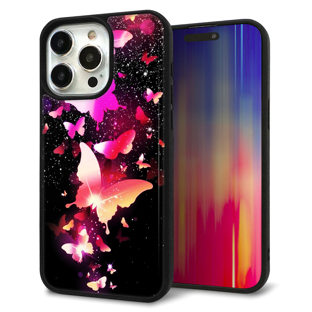 iPhone15 Pro Max 強化ガラス&TPUスマホケース ガラプリ【MA991 蝶C】