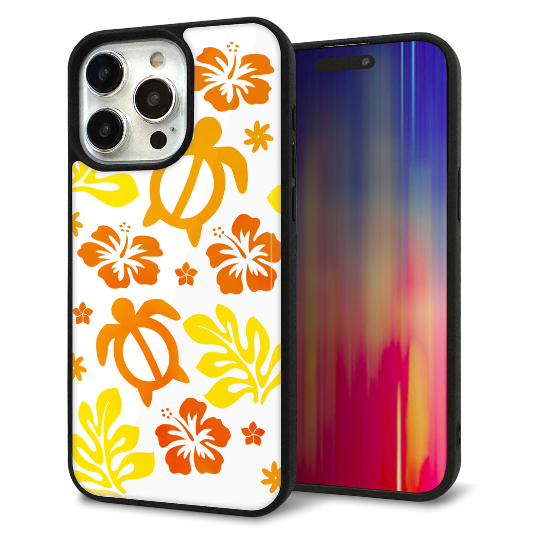iPhone15 Pro Max 強化ガラス&TPUスマホケース ガラプリ【SC877 ハワイアンアロハホヌ(イエロー)】