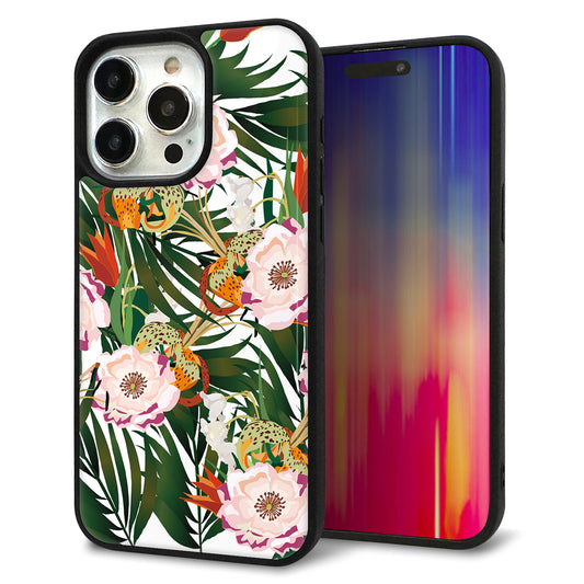 iPhone15 Pro Max 強化ガラス&TPUスマホケース ガラプリ【SC895 ボタニカル フォレスト】