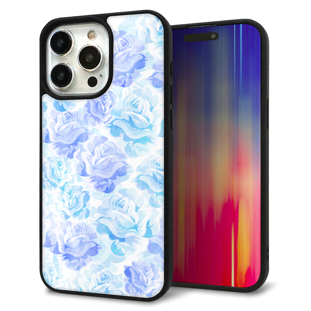 iPhone15 Pro Max 強化ガラス&TPUスマホケース ガラプリ【SC927 ローズ ブルー】