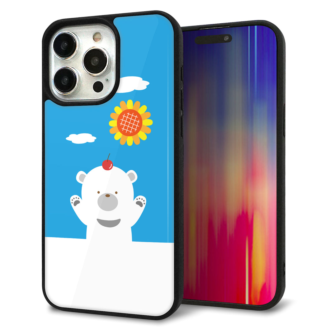 iPhone15 Pro Max 強化ガラス&TPUスマホケース ガラプリ【TA017 夏くま】