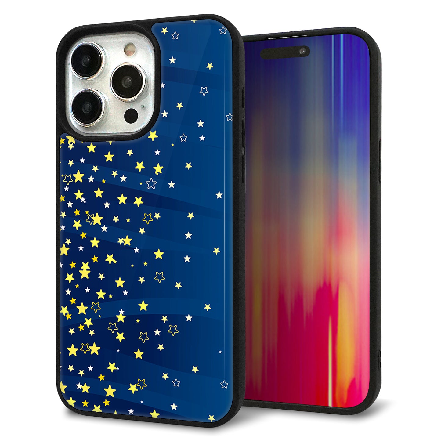 iPhone15 Pro Max 強化ガラス&TPUスマホケース ガラプリ【VA842 満天の星空】