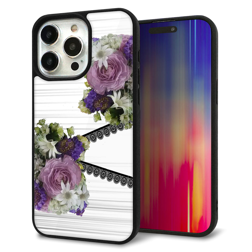 iPhone15 Pro Max 強化ガラス&TPUスマホケース ガラプリ【YI888 フラワー9】