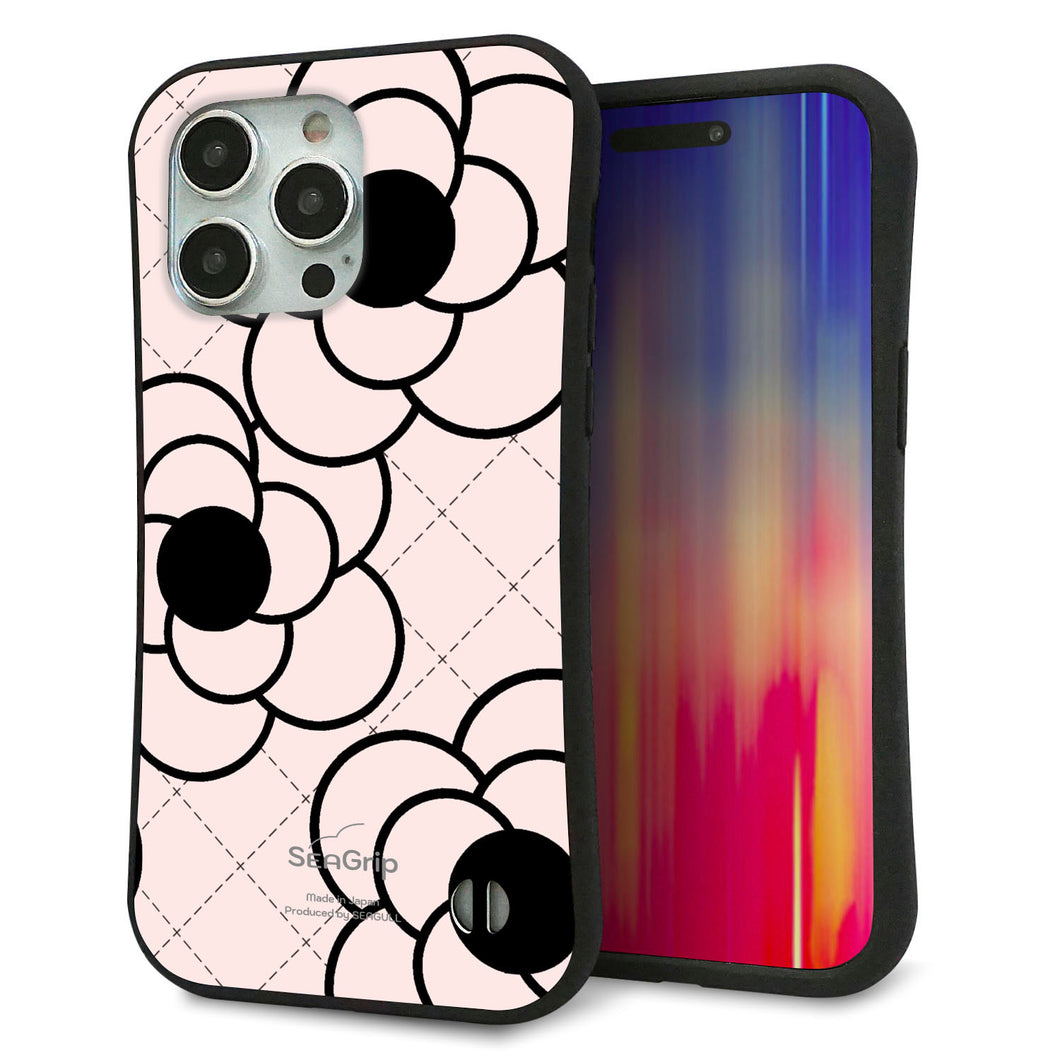 iPhone15 Pro Max スマホケース 「SEA Grip」 グリップケース Sライン 【EK926 カメリア(極うすピンク)】 UV印刷