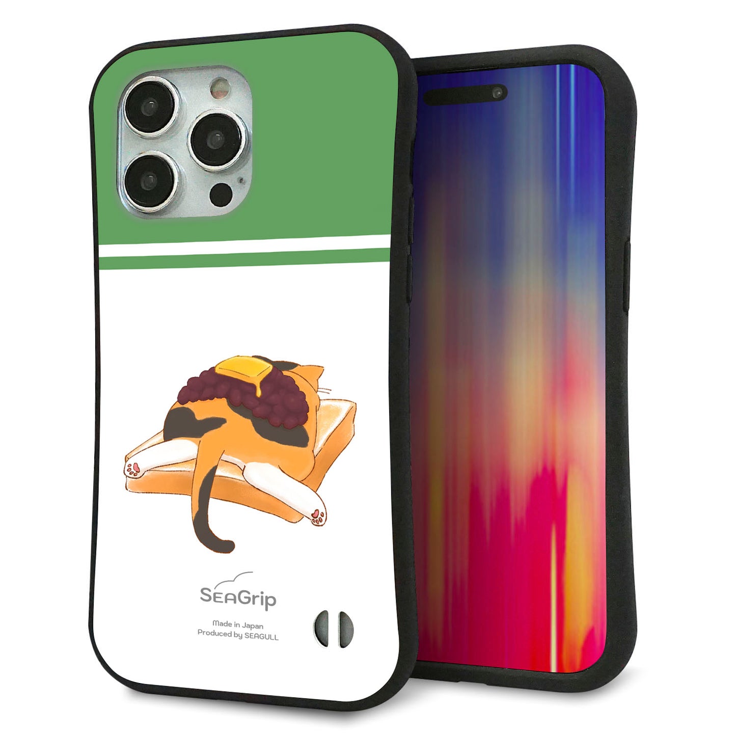 iPhone15 Pro Max スマホケース 「SEA Grip」 グリップケース Sライン 【KM963 あずき】 UV印刷