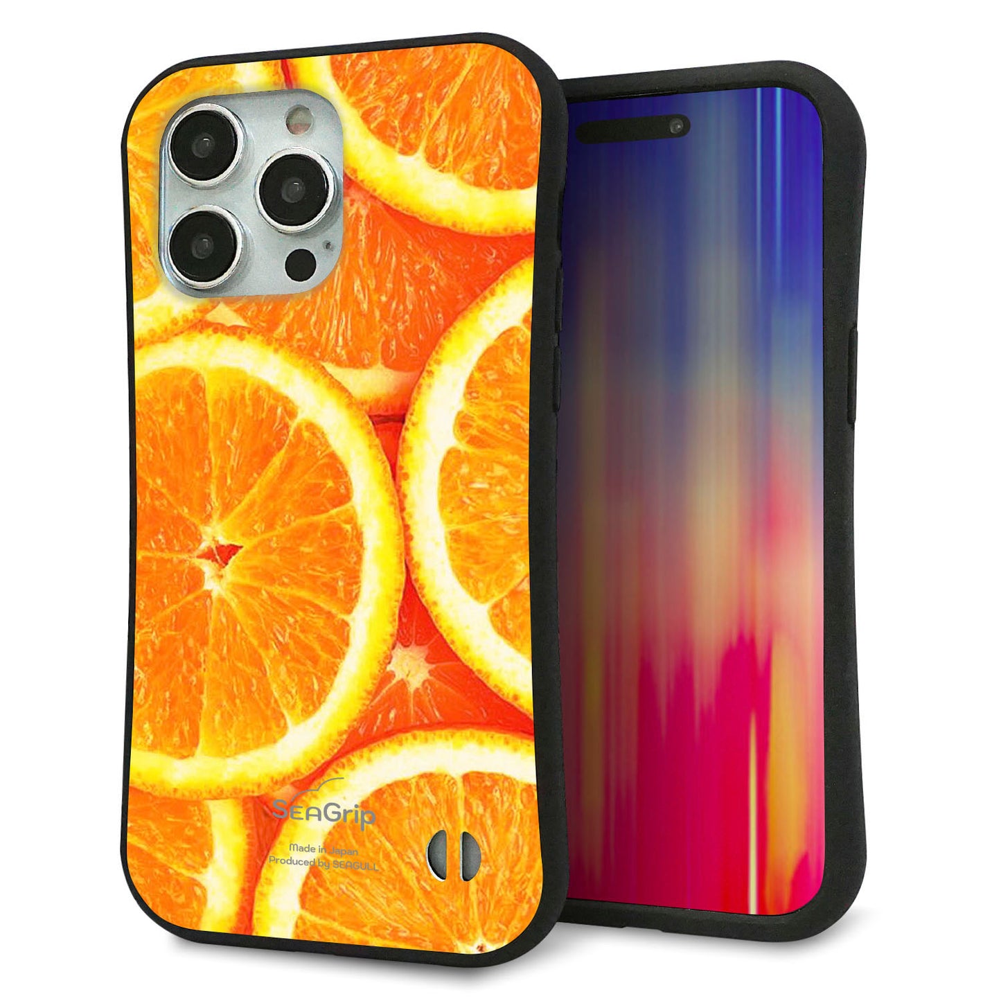 iPhone15 Pro Max スマホケース 「SEA Grip」 グリップケース Sライン 【MA882 オレンジ】 UV印刷