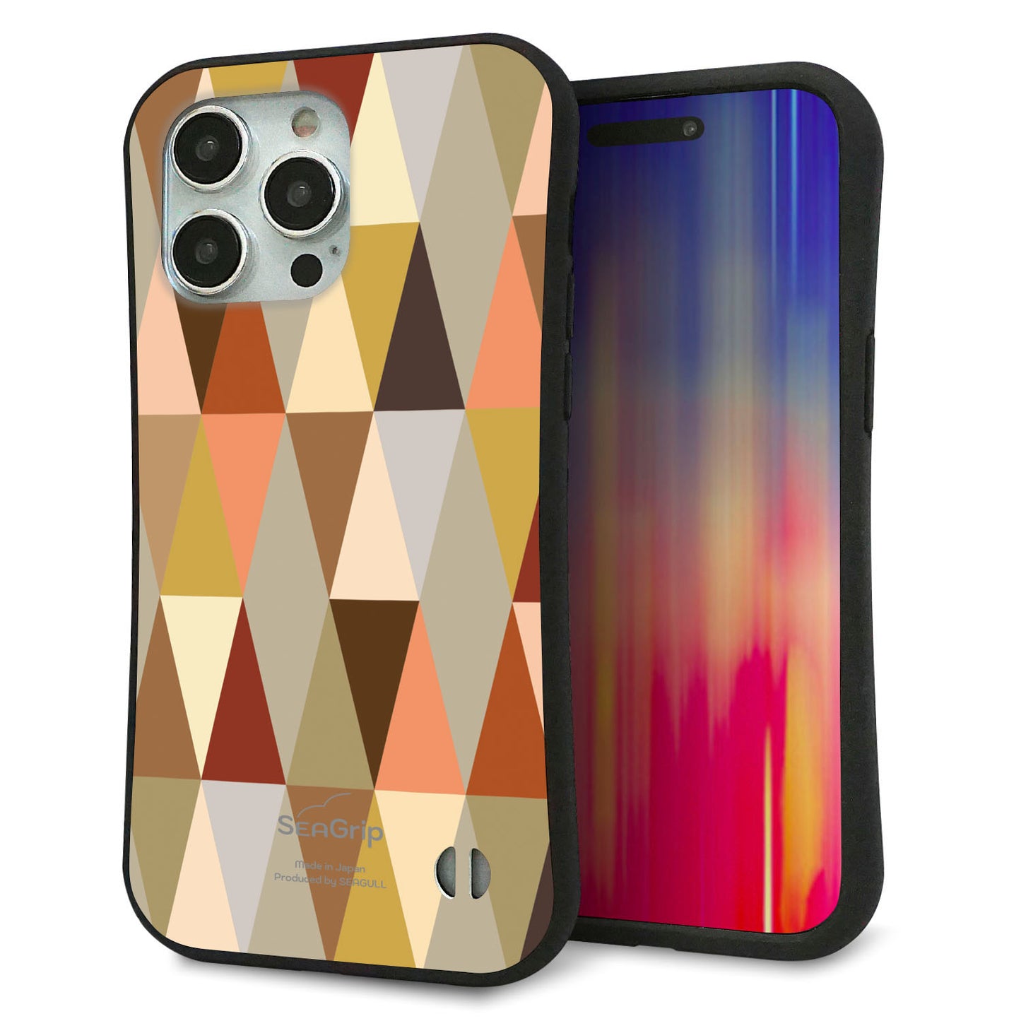 iPhone15 Pro Max スマホケース 「SEA Grip」 グリップケース Sライン 【MG802 マルチブラウン】 UV印刷