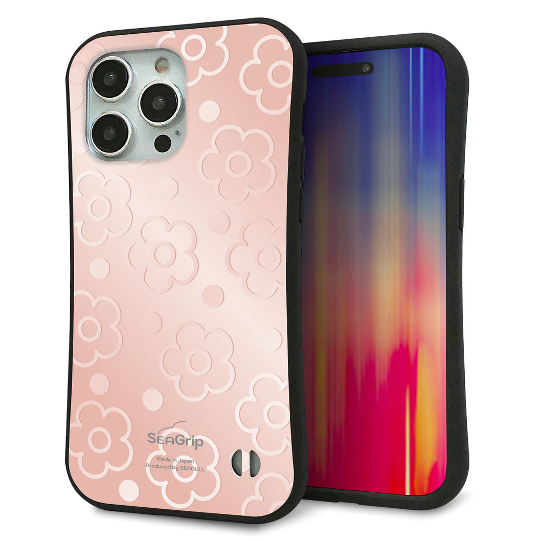 iPhone15 Pro Max スマホケース 「SEA Grip」 グリップケース Sライン 【SC843 エンボス風デイジーシンプル(ローズピンク)】 UV印刷