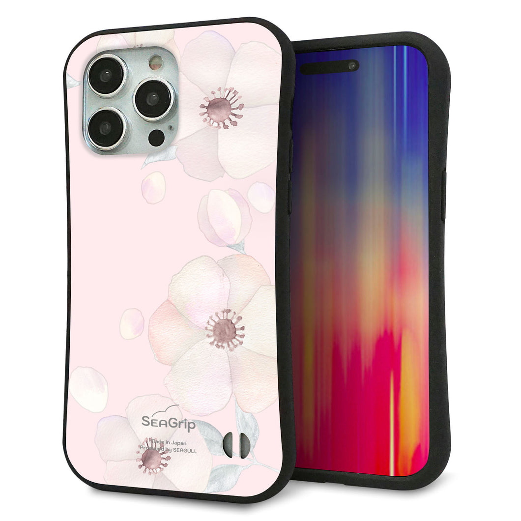 iPhone15 Pro Max スマホケース 「SEA Grip」 グリップケース Sライン 【SC949 ドゥ・フルール(オフピンク)】 UV印刷