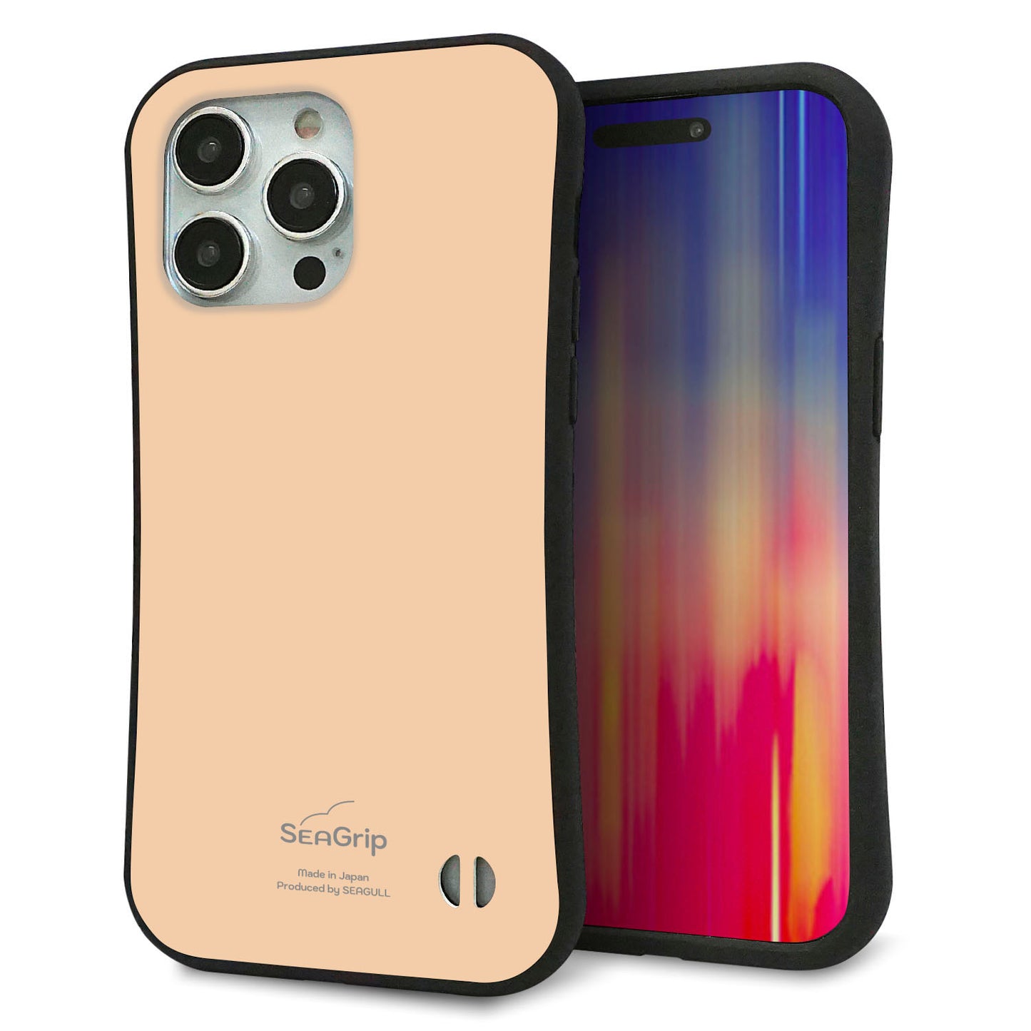 iPhone15 Pro Max スマホケース 「SEA Grip」 グリップケース Sライン 【TA020 レトロベージュ】 UV印刷