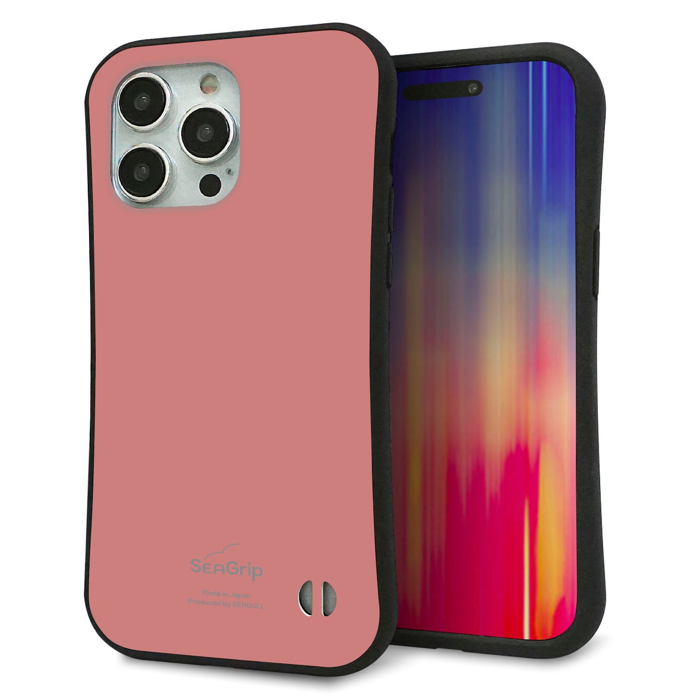 iPhone15 Pro Max スマホケース 「SEA Grip」 グリップケース Sライン 【TA021 レトロピンク】 UV印刷