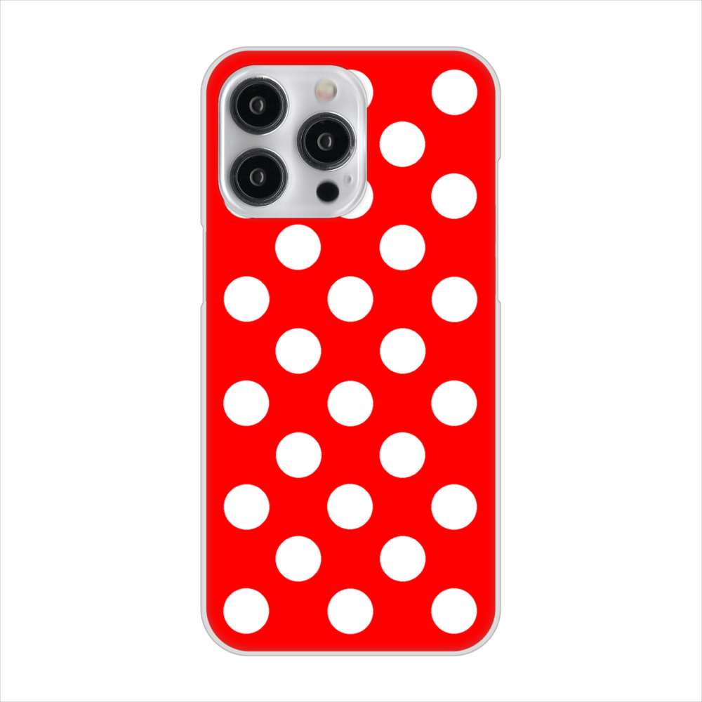 iPhone15 Pro Max 高画質仕上げ 背面印刷 ハードケースシンプル柄(水玉)