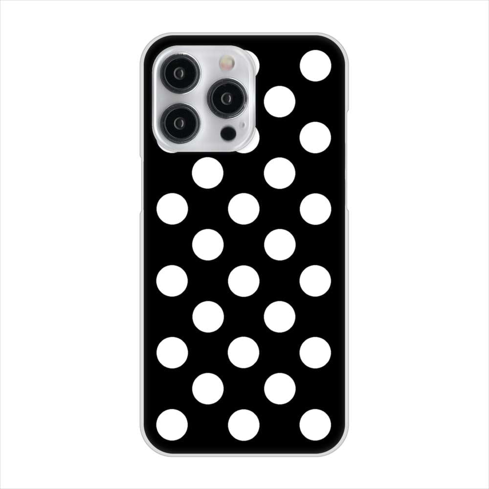 iPhone15 Pro Max 高画質仕上げ 背面印刷 ハードケースシンプル柄(水玉)