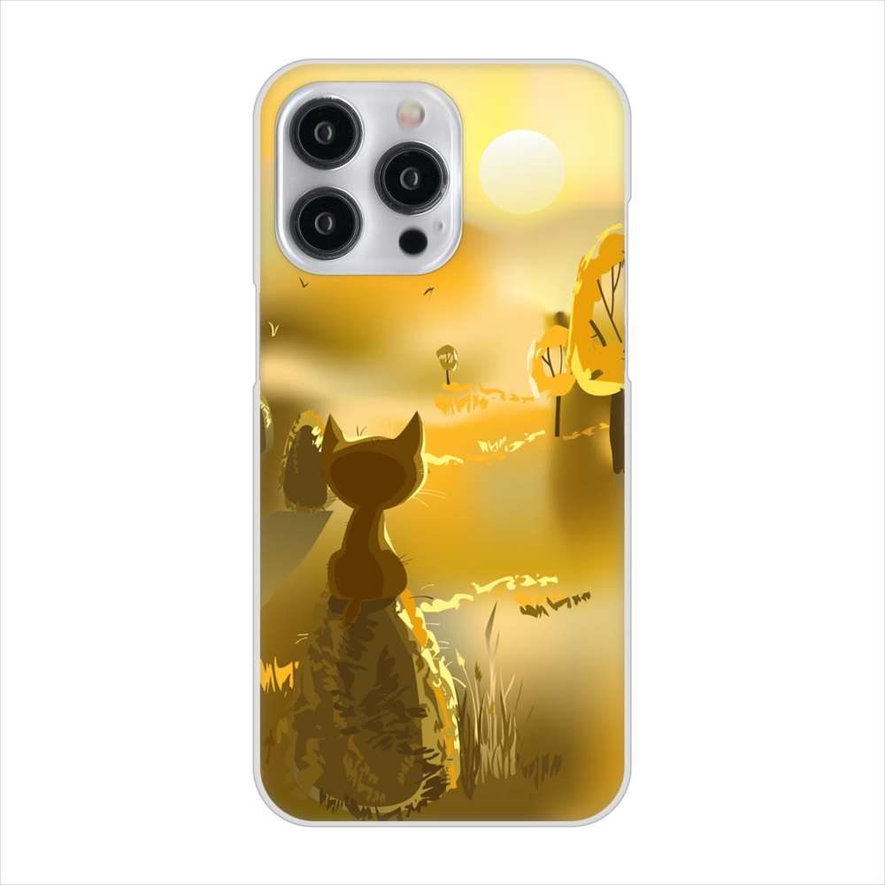 iPhone15 Pro Max 高画質仕上げ 背面印刷 ハードケース 【400 たそがれの猫】