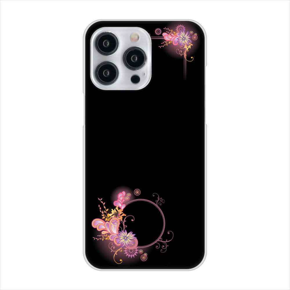 iPhone15 Pro Max 高画質仕上げ 背面印刷 ハードケース 【437 華のフレーム】