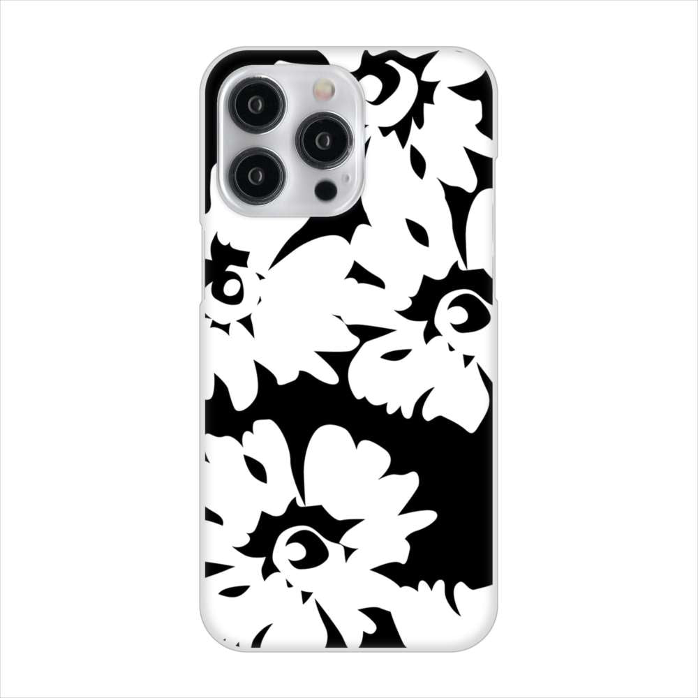 iPhone15 Pro Max 高画質仕上げ 背面印刷 ハードケース 【1215 モダンフラワー】