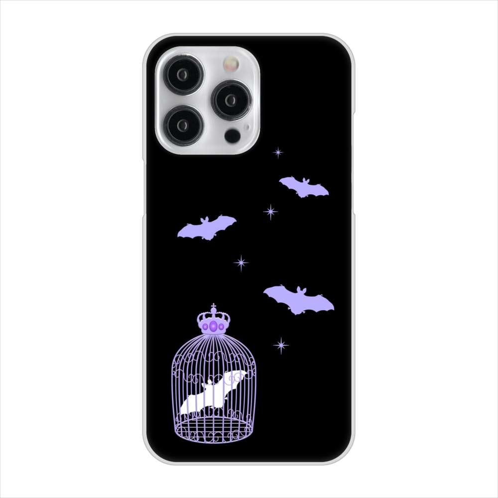 iPhone15 Pro Max 高画質仕上げ 背面印刷 ハードケースむかいあぐる こうもりの王冠鳥かご