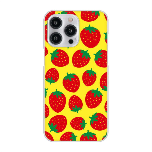 iPhone15 Pro Max 高画質仕上げ 背面印刷 ハードケース小さいイチゴ模様