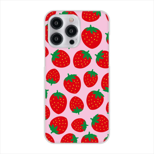 iPhone15 Pro Max 高画質仕上げ 背面印刷 ハードケース小さいイチゴ模様