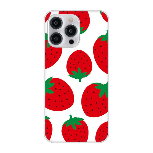 iPhone15 Pro Max 高画質仕上げ 背面印刷 ハードケース大きいイチゴ模様