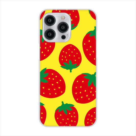 iPhone15 Pro Max 高画質仕上げ 背面印刷 ハードケース大きいイチゴ模様