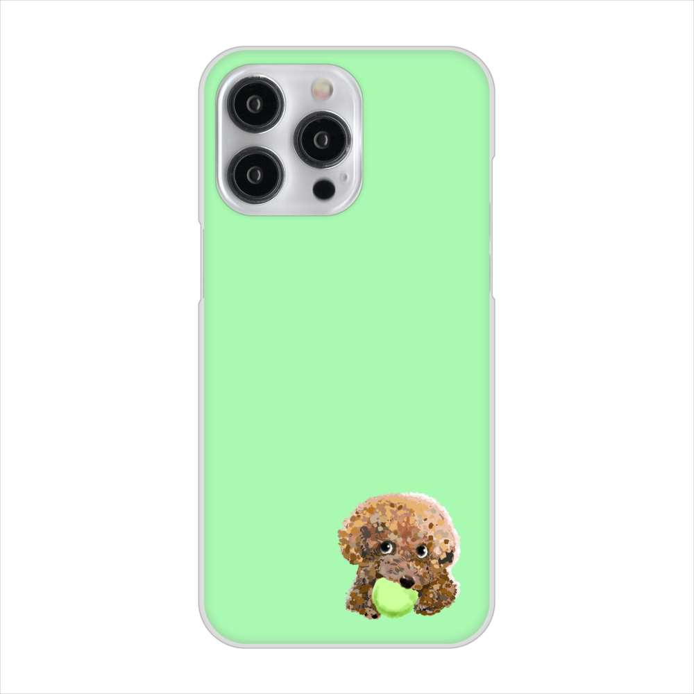 iPhone15 Pro Max 高画質仕上げ 背面印刷 ハードケーストイプードル&ボール
