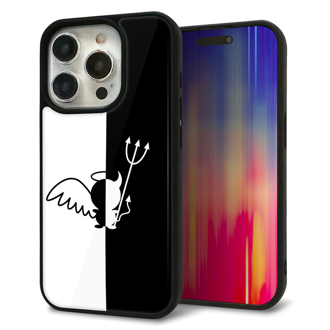 iPhone15 Pro 強化ガラス&TPUスマホケース ガラプリ【027 ハーフデビット】