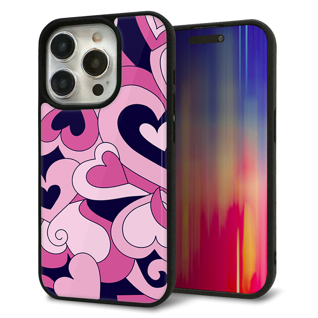 iPhone15 Pro 強化ガラス&TPUスマホケース ガラプリ【223 ハートの調べ】