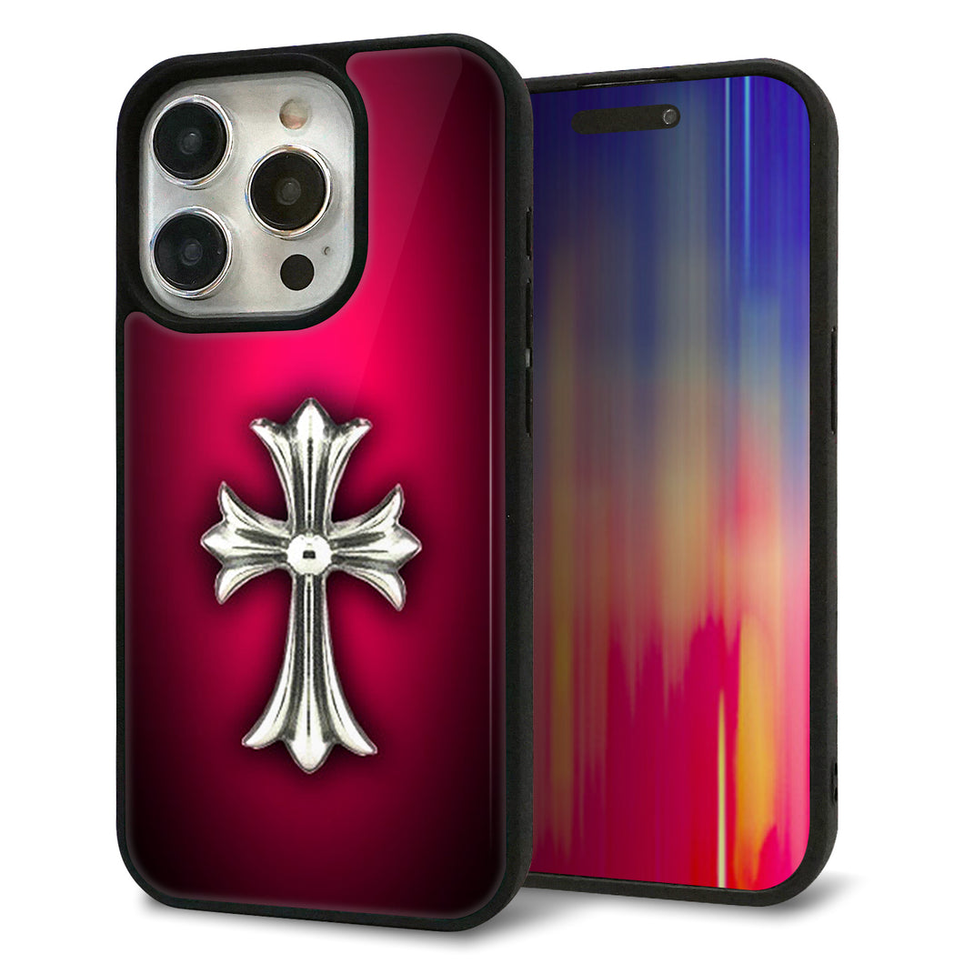 iPhone15 Pro 強化ガラス&TPUスマホケース ガラプリ【249 クロスレッド】