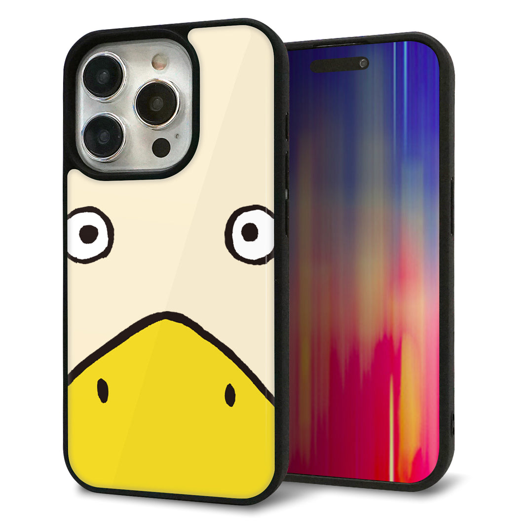 iPhone15 Pro 強化ガラス&TPUスマホケース ガラプリ【347 あひる】