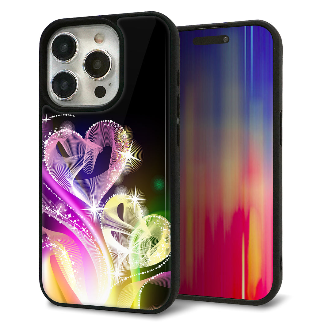 iPhone15 Pro 強化ガラス&TPUスマホケース ガラプリ【386 光の軌跡】