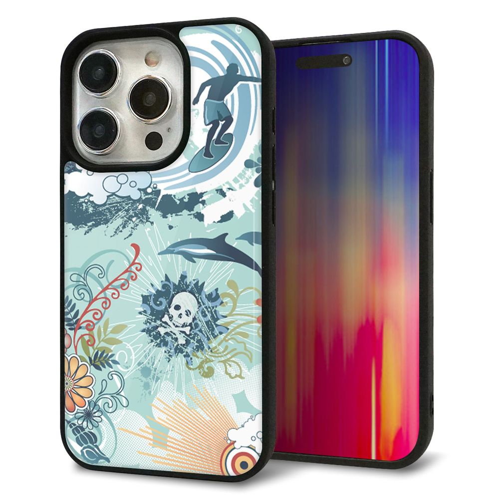 iPhone 15 Pro 強化ガラス&TPUスマホケース ガラプリ【431 ハワイ】