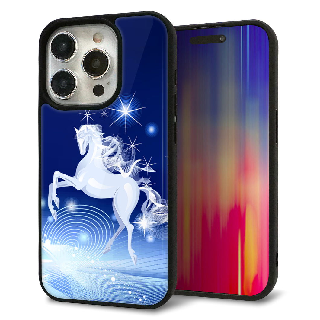 iPhone15 Pro 強化ガラス&TPUスマホケース ガラプリ【436 ペガサス】
