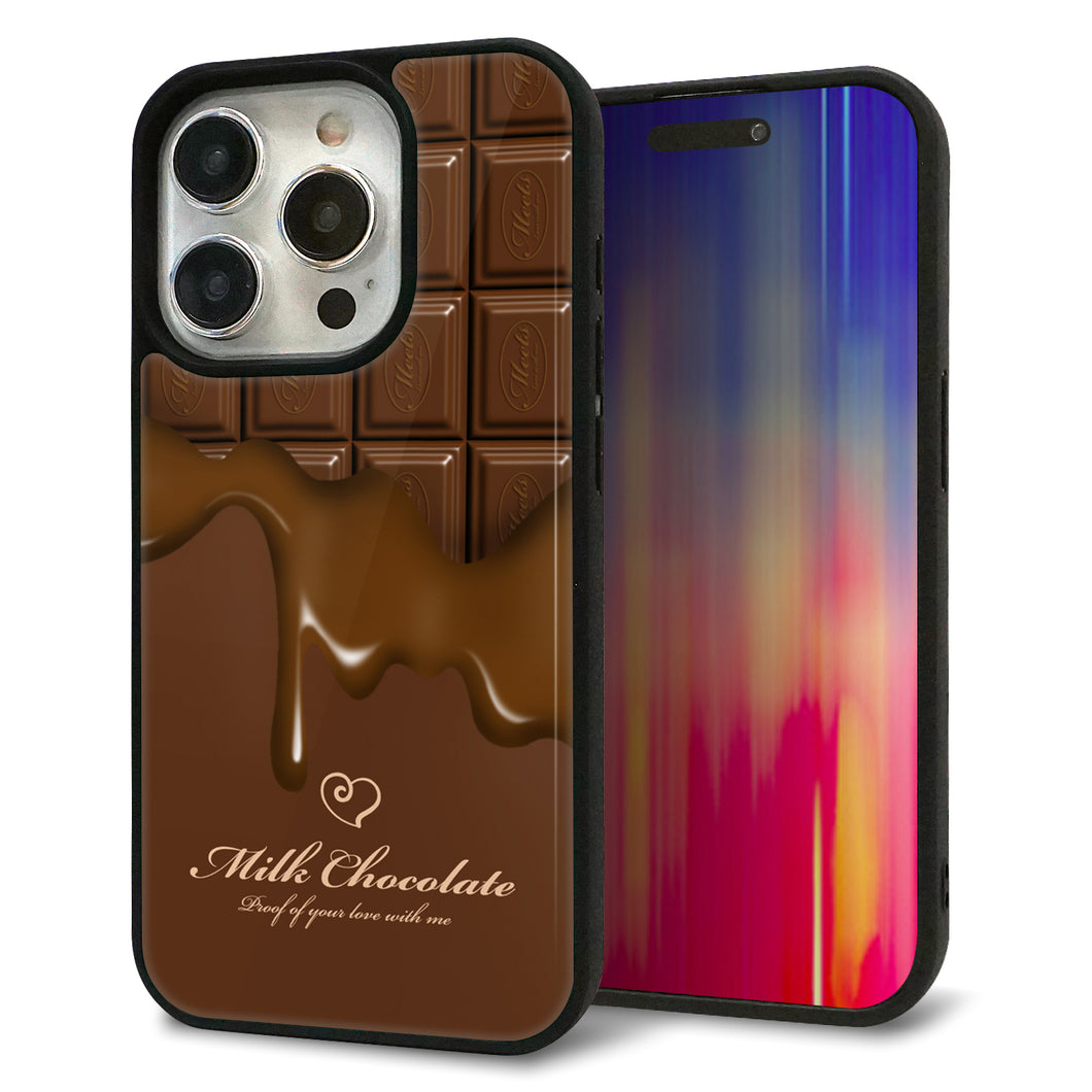 iPhone15 Pro 強化ガラス&TPUスマホケース ガラプリ【536 板チョコ-ハート】