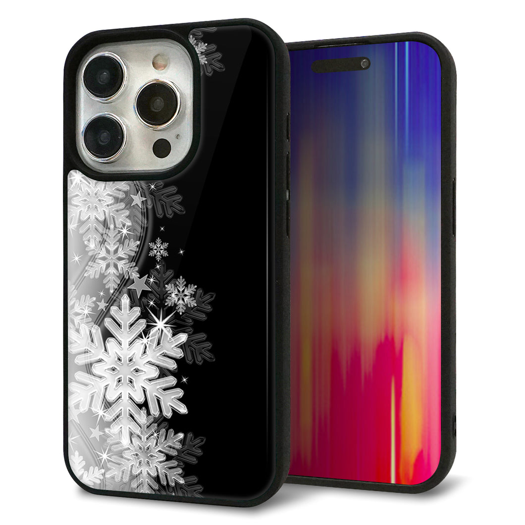 iPhone15 Pro 強化ガラス&TPUスマホケース ガラプリ【603 白銀と闇】