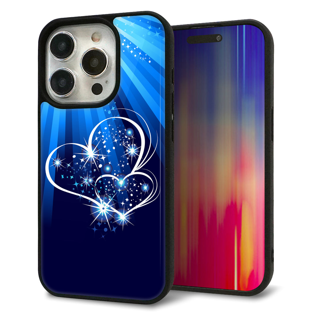 iPhone15 Pro 強化ガラス&TPUスマホケース ガラプリ【702 スイミングハート】