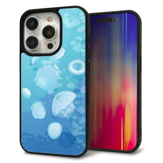 iPhone15 Pro 強化ガラス＆TPUスマホケース ガラプリ【HA262 ポケットアクアリウム ミズクラゲ】