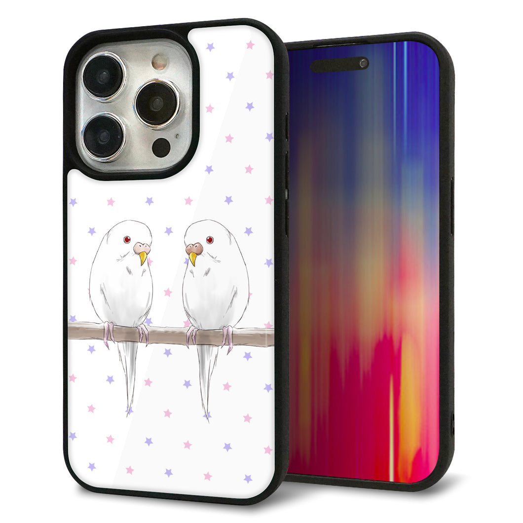 iPhone15 Pro 強化ガラス&TPUスマホケース ガラプリ【HA273 インコイノ スター】