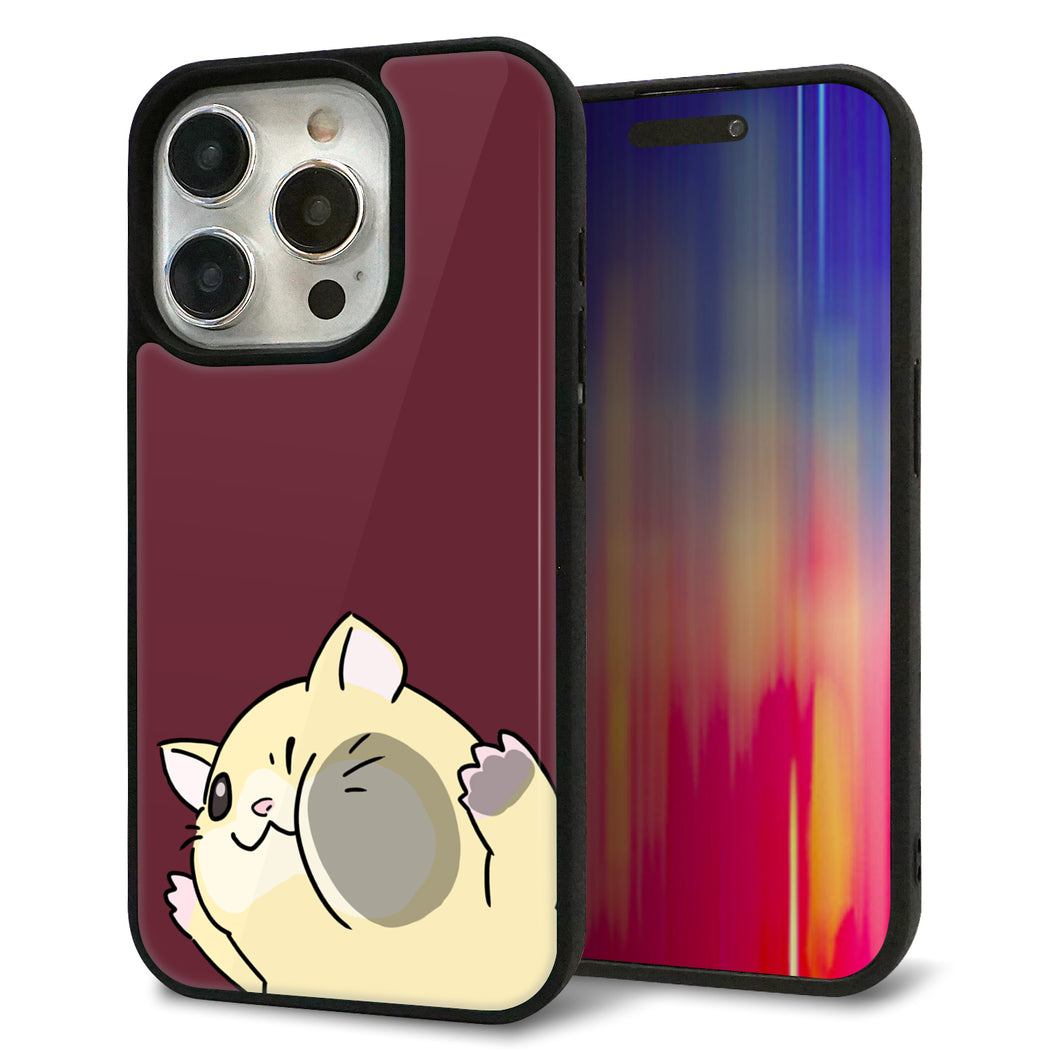 iPhone15 Pro 強化ガラス&TPUスマホケース ガラプリ【HA296 むぎゅっとキンクマ】