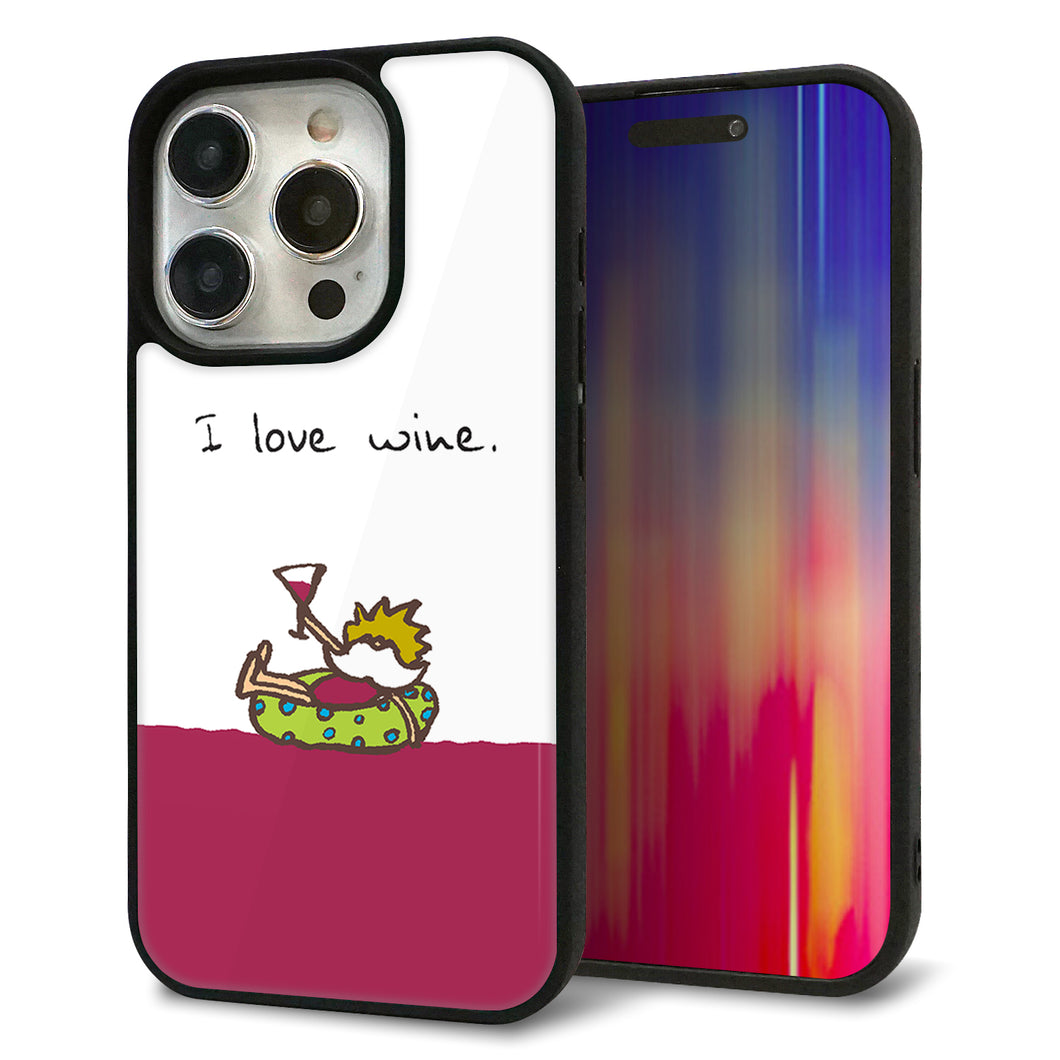 iPhone15 Pro 強化ガラス&TPUスマホケース ガラプリ【IA811 ワインの神様】