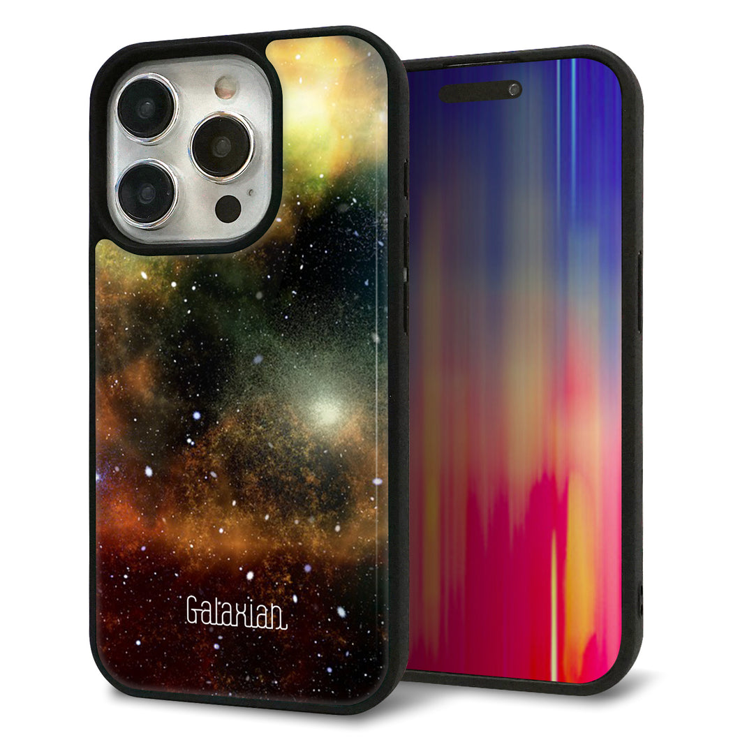 iPhone15 Pro 強化ガラス&TPUスマホケース ガラプリ【KM926 Galaxias Yellow】