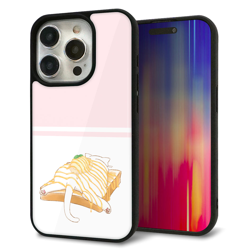 iPhone15 Pro 強化ガラス&TPUスマホケース ガラプリ【KM961 メープルアイス】