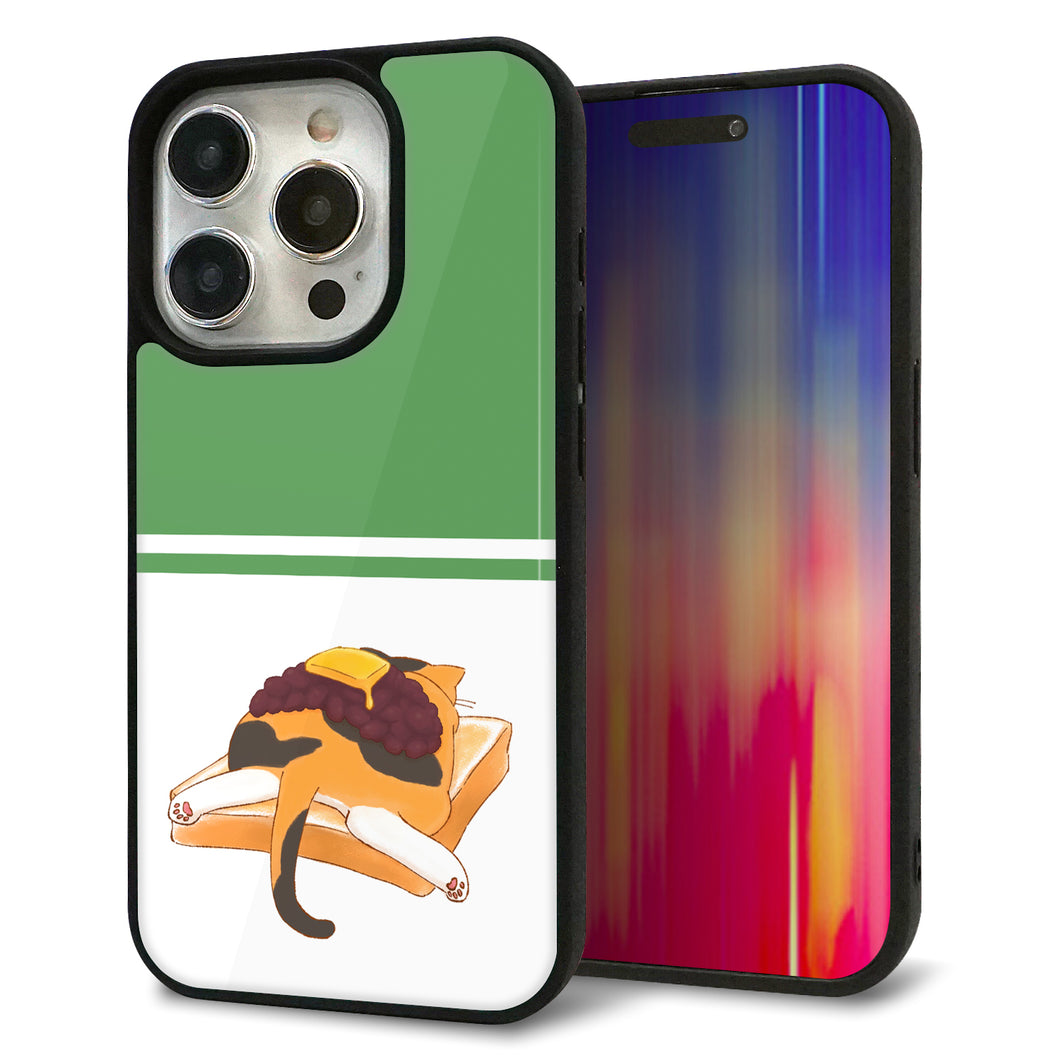 iPhone15 Pro 強化ガラス&TPUスマホケース ガラプリ【KM963 あずき】