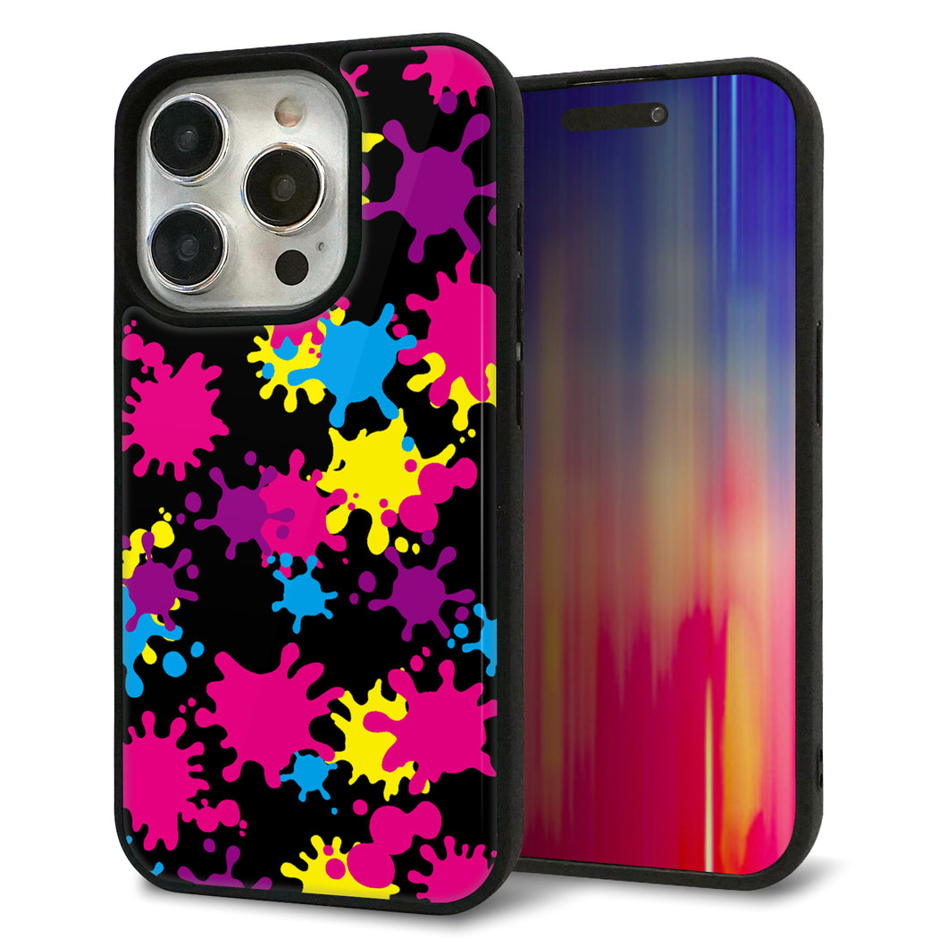 iPhone15 Pro 強化ガラス&TPUスマホケース ガラプリ【MA877 ペイントブラック】