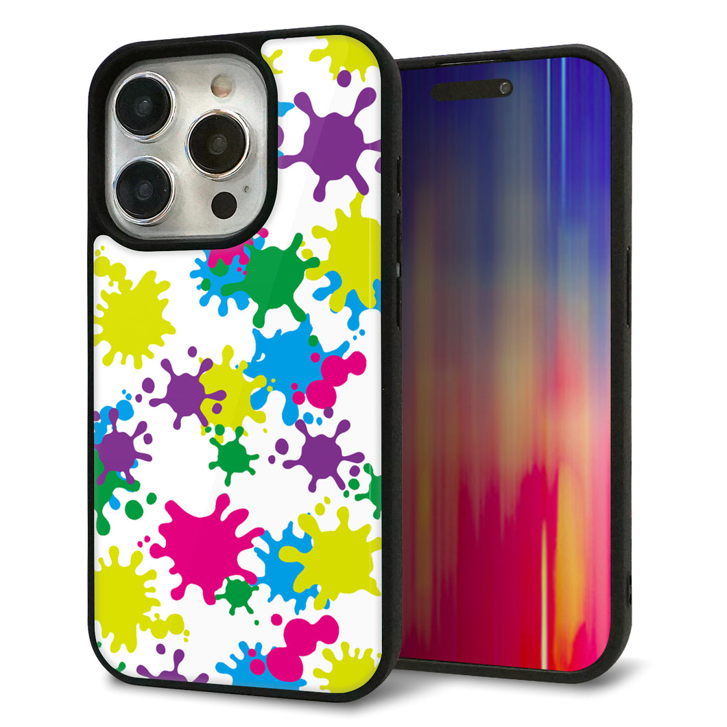 iPhone15 Pro 強化ガラス&TPUスマホケース ガラプリ【MA878 ペイントホワイト】