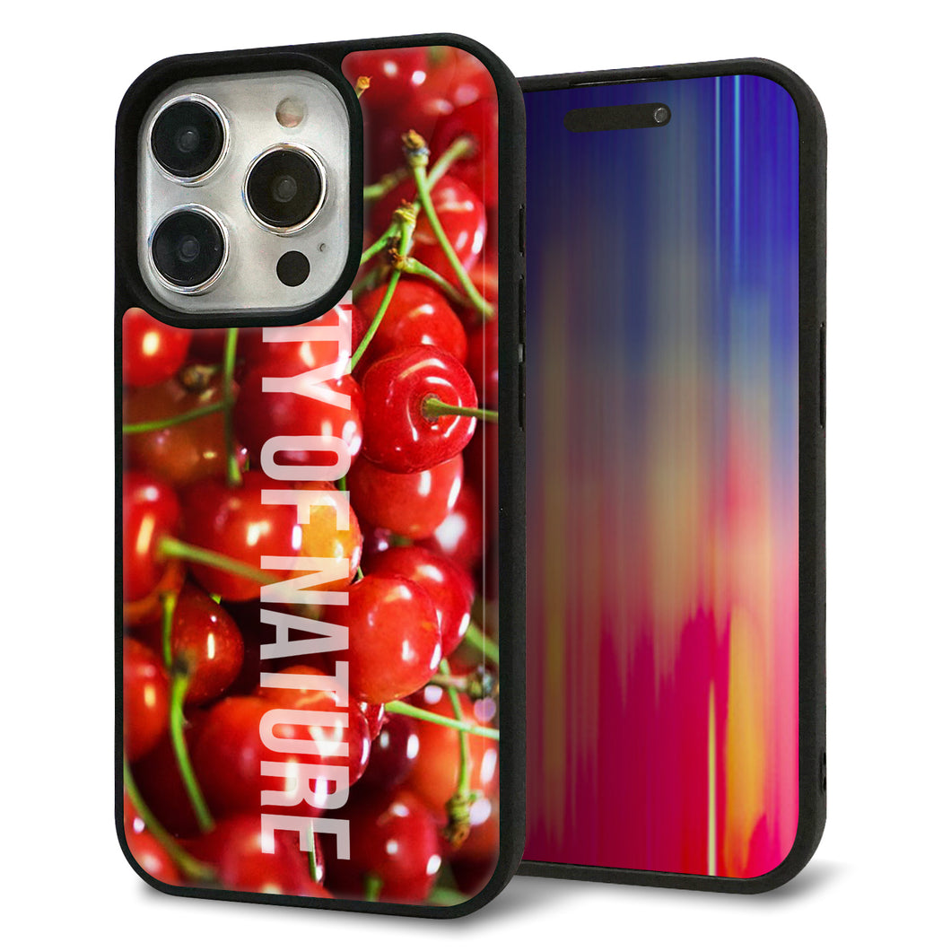 iPhone15 Pro 強化ガラス&TPUスマホケース ガラプリ【MA883 チェリー】