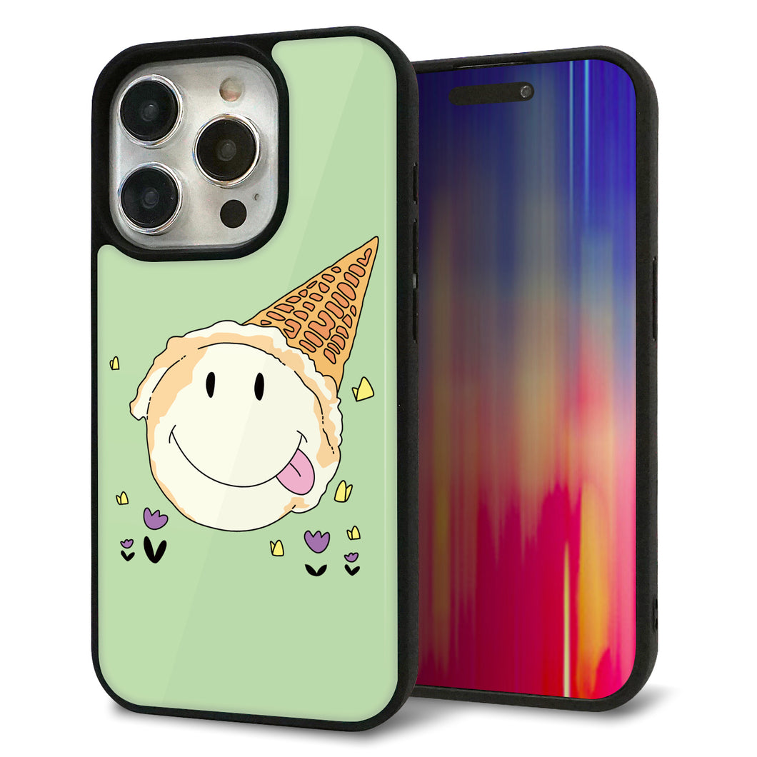 iPhone15 Pro 強化ガラス&TPUスマホケース ガラプリ【MA902 アイスクリーム】