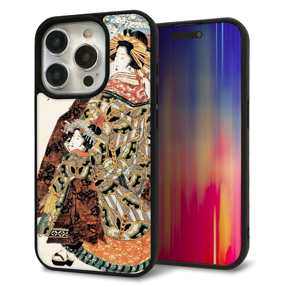 iPhone 15 Pro 強化ガラス&TPUスマホケース ガラプリ【MA967 花魁 C】